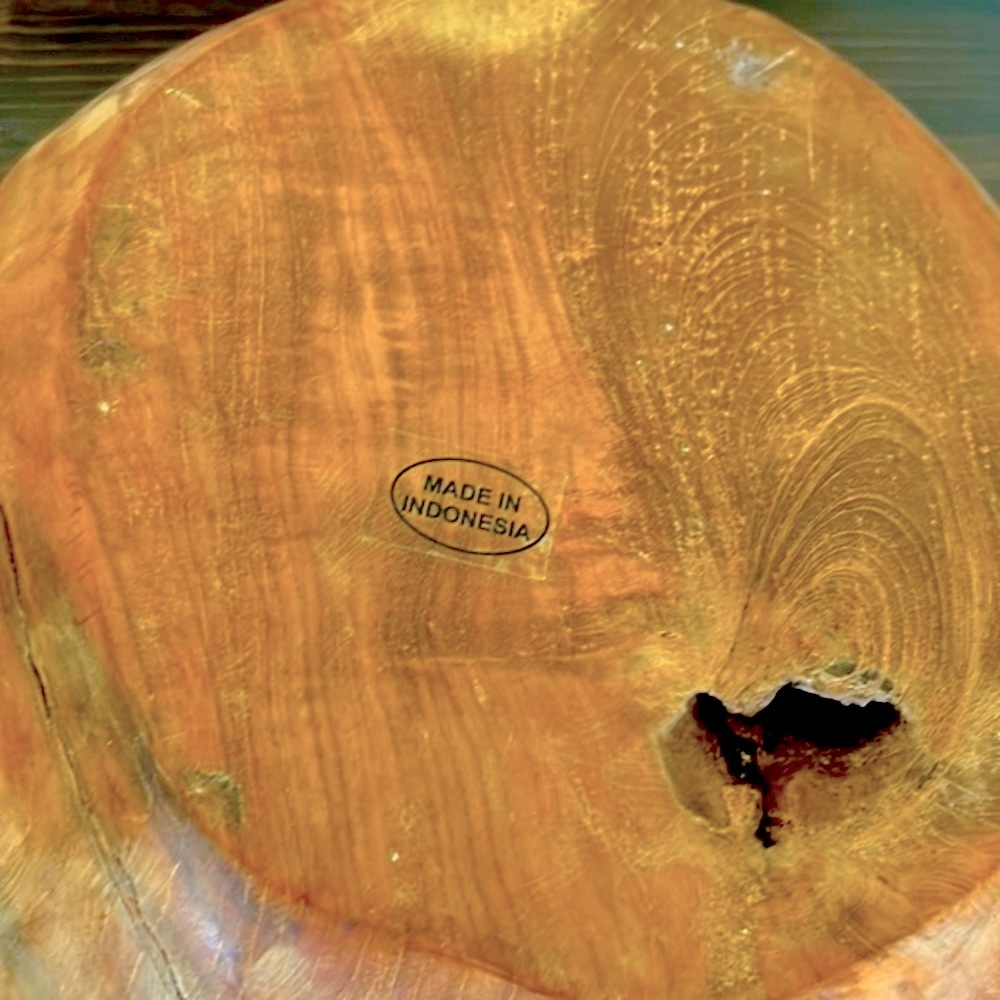 Large Raw Teak Root Wood Bowl, Made In Indonesia. - Picture 9 of 11